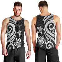 Niue Men's Tank Top - White Tentacle Turtle - Polynesian Pride