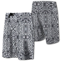 Hawaii Polynesian Lauhala Mix Board Shorts White Men White - Polynesian Pride