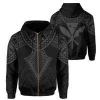 Hawaii Polynesian Hoodie Limited (Zip up) Tab Style Gray Unisex Art - Polynesian Pride