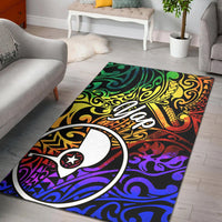 Yap Area Rug - Rainbow Polynesian Pattern Rainbow - Polynesian Pride