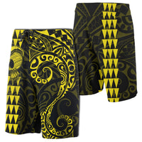 Hawaii Polynesian Warrior Board Shorts Yellow - Polynesian Pride