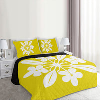 Hawaiian Royal Pattern Quilt Bed Set - Yellow - L1 Style - AH - Polynesian Pride