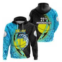 Palau Independence Day Zip up Hoodie Special Style LT16 Unisex Blue - Polynesian Pride