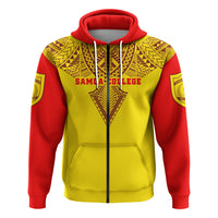 Custom Samoa College Zip Hoodie Tattoo Sport Style - Polynesian Pride
