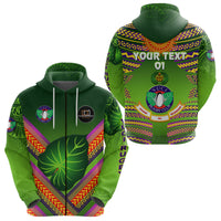 Custom Fiji Vuci Rugby Club Zip Hoodie Creative Style Green, Custom Text and Number LT8 Unisex Green - Polynesian Pride