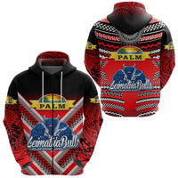 Mate Maa Tonga Zip Hoodie Leimatua Bulls Creative Style Red LT8 Unisex Red - Polynesian Pride