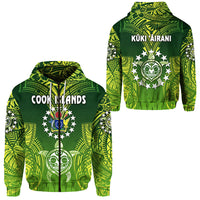 Cook Islands Zip Hoodie Happy Independence Anniversary LT8 Unisex Green - Polynesian Pride