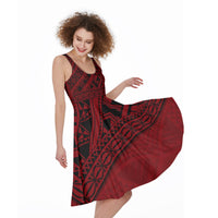 Polynesian Red Midi Dress LT9