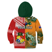 (Custom Personalised) Mate Maa Tonga And Wallabies Rugby Hoodie KID Polynesian Mix Aboriginal LT14 - Polynesian Pride