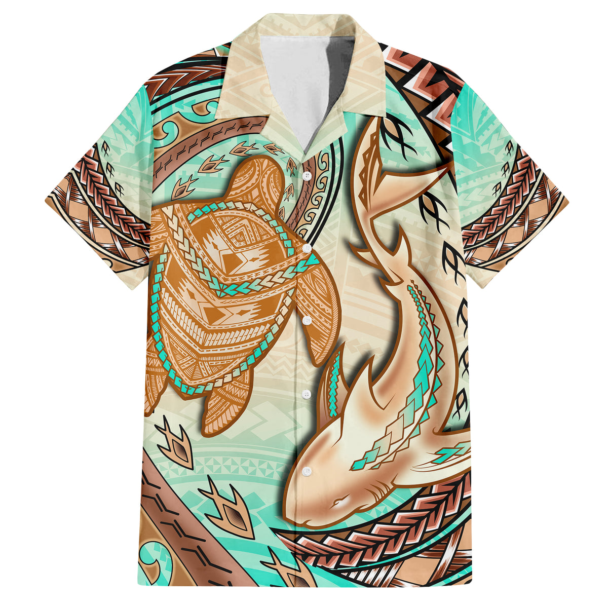Hawaii Family Matching Outfits Polynesian Pride Summer Maxi Dress And Shirt Polynesian Shark Sea Turtle Dreamy LT14 - Polynesian Pride
