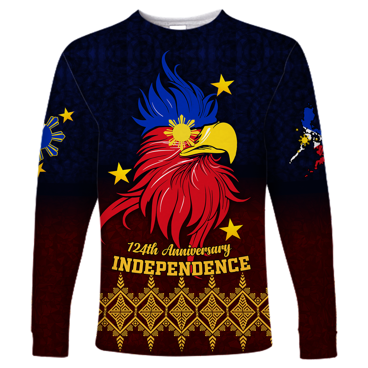The Philippines Independence Anniversary 124th Years Long Sleeve Shirt - LT12 Unisex Blue - Polynesian Pride