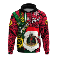 Vanuatu Christmas Joyeux Nol Santas God Yumi Hoodie LT2 - Polynesian Pride