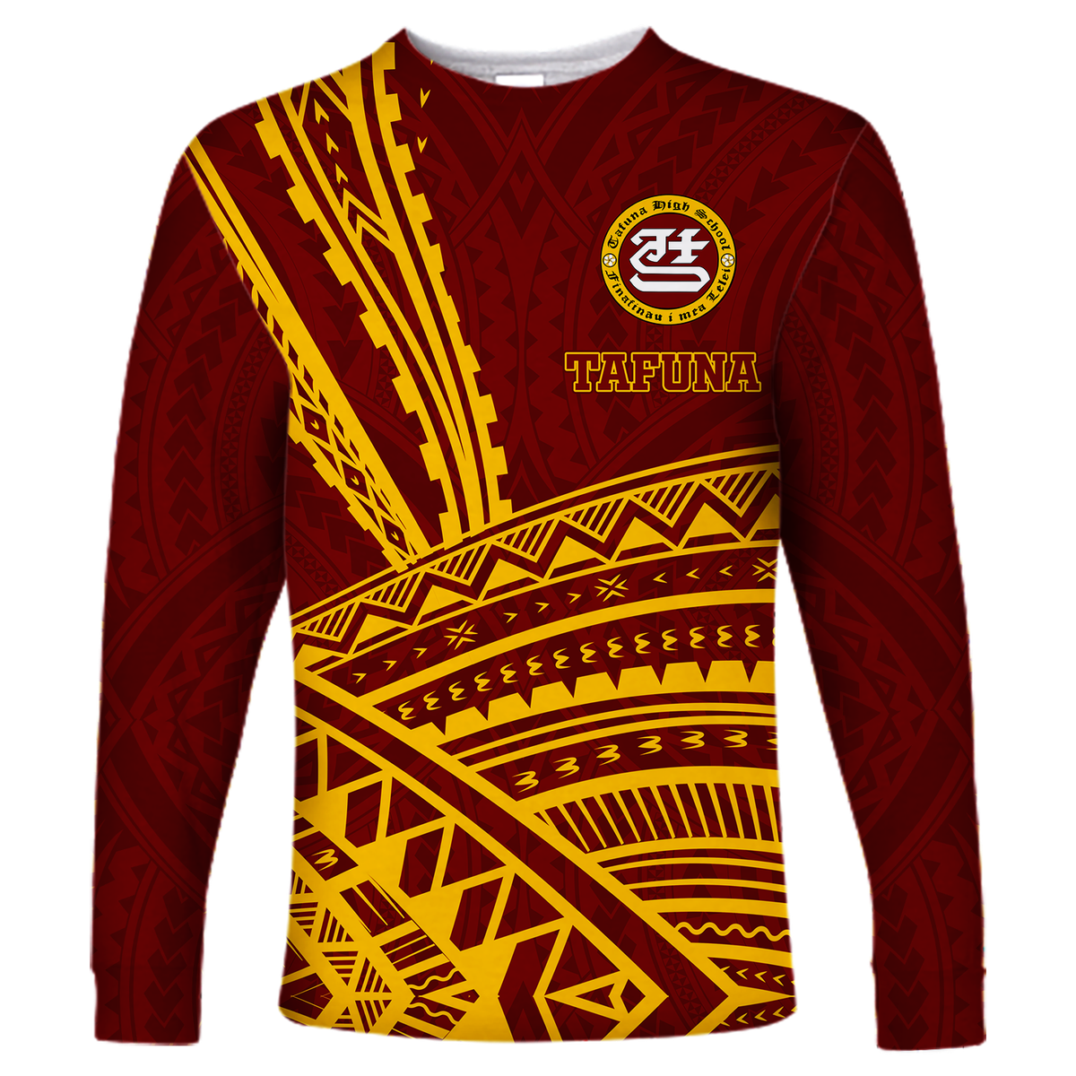 Tafuna High School American Samoa Pride Long Sleeve Shirt - LT12 Unisex Red - Polynesian Pride