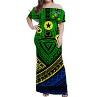 Custom Matching Hawaiian Shirt and Dress Vanuatu Malampa Province Tribal Pattern LT12 No Shirt Green - Polynesian Pride