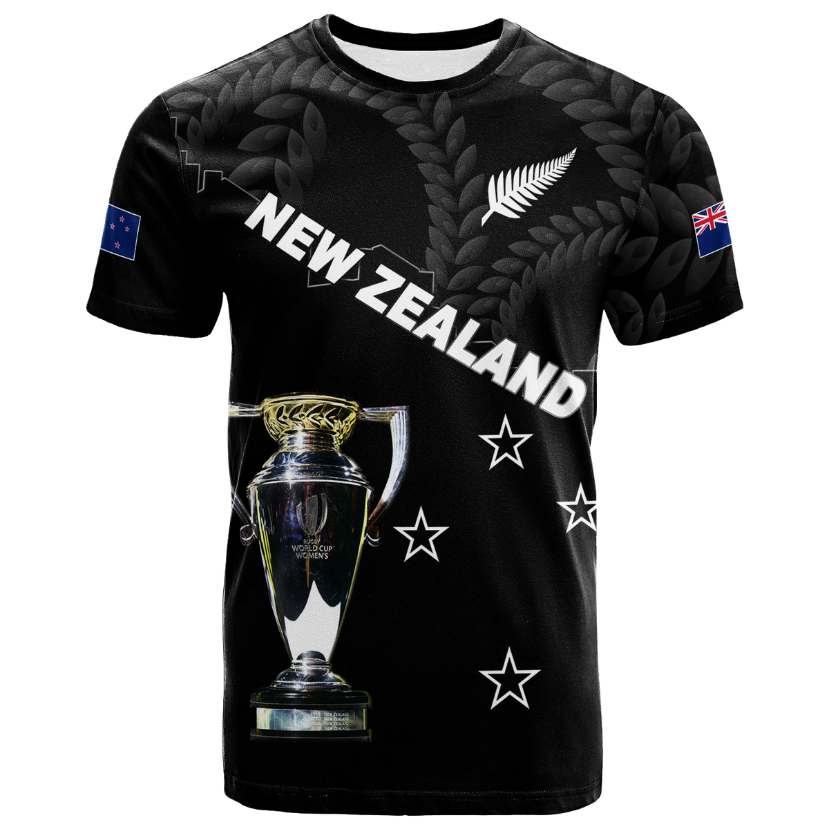 Custom New Zealand Champions Rugby 2022 T Shirt LT12 Black - Polynesian Pride