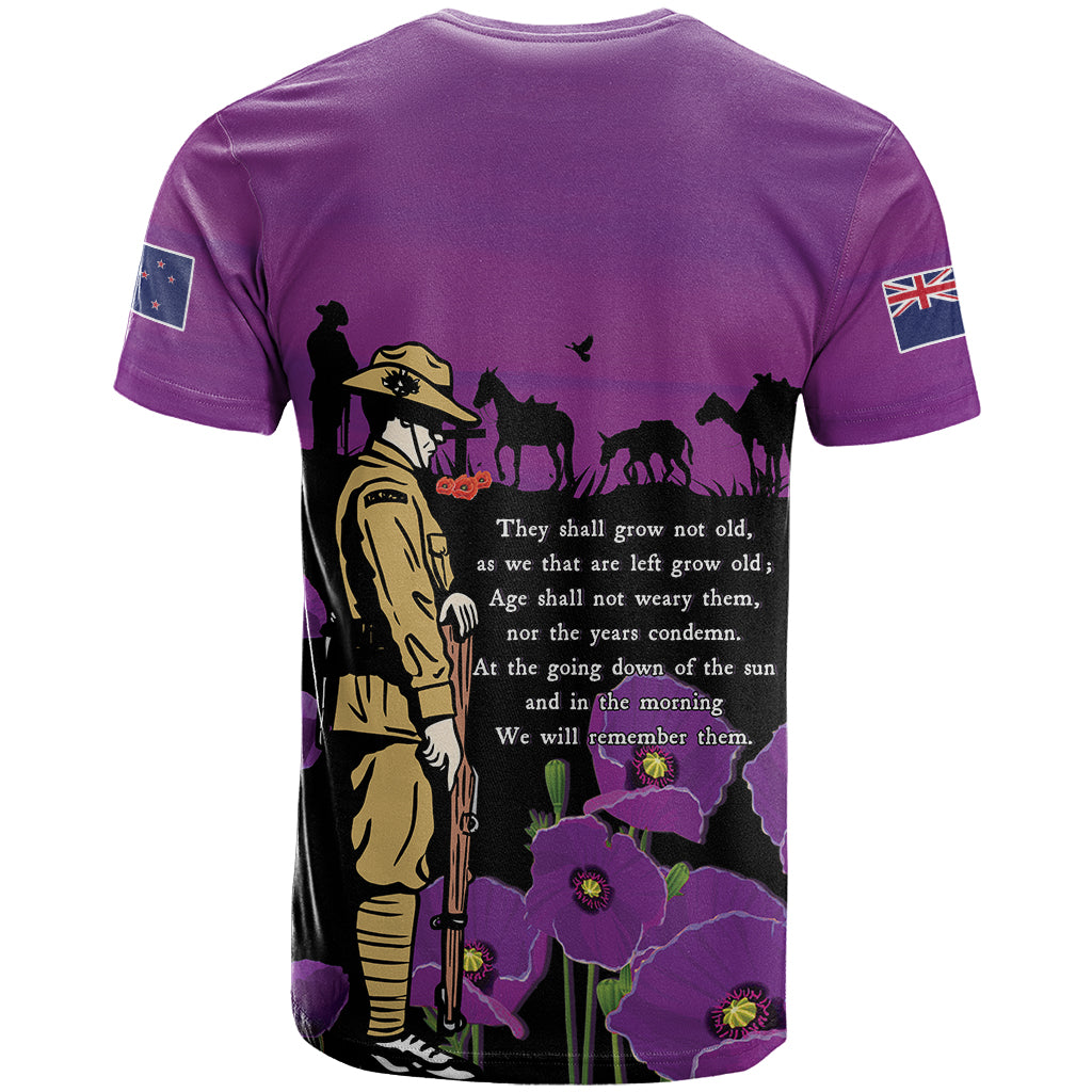 New Zealand ANZAC Soldier and War Animals T Shirt We Will Remember Them LT15