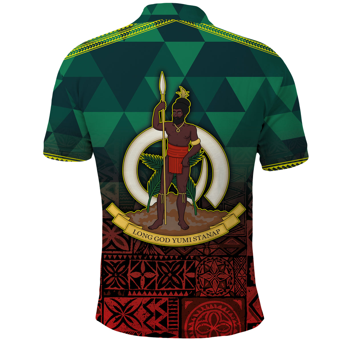 Micronesia Vanuatu With Tapa Tribal Pattern and Triangle Geometric LT03