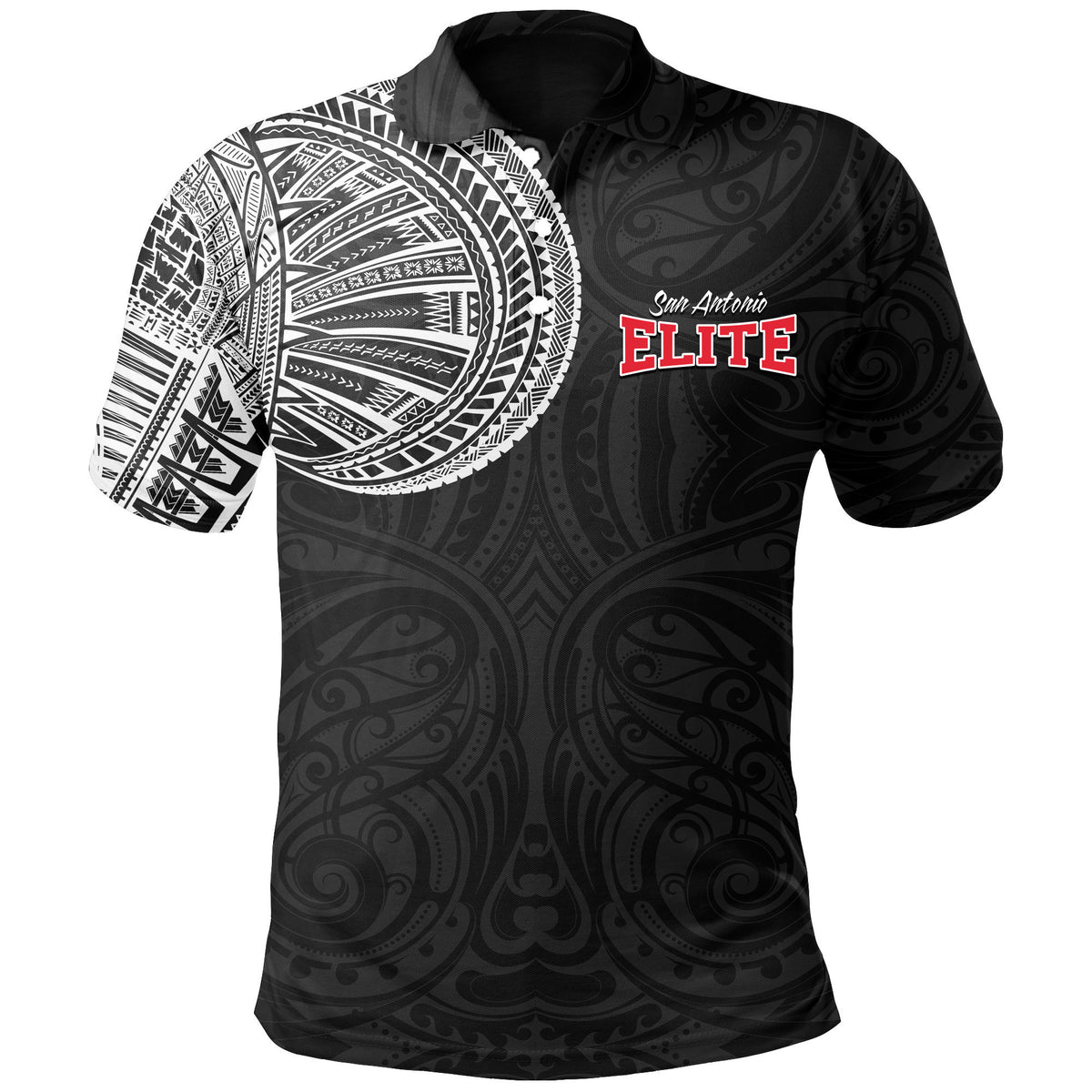 CUSTOMER REQUEST- wjh3006 - 13/12/2024 - Polo Shirt - LT14 Black - Polynesian Pride