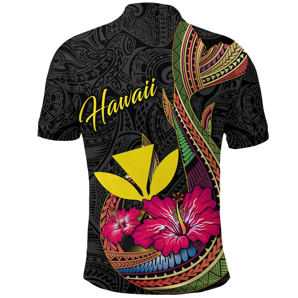 Hawaii Polynesian Fish Hook Hibiscus Polo Shirt LT12 - Polynesian Pride