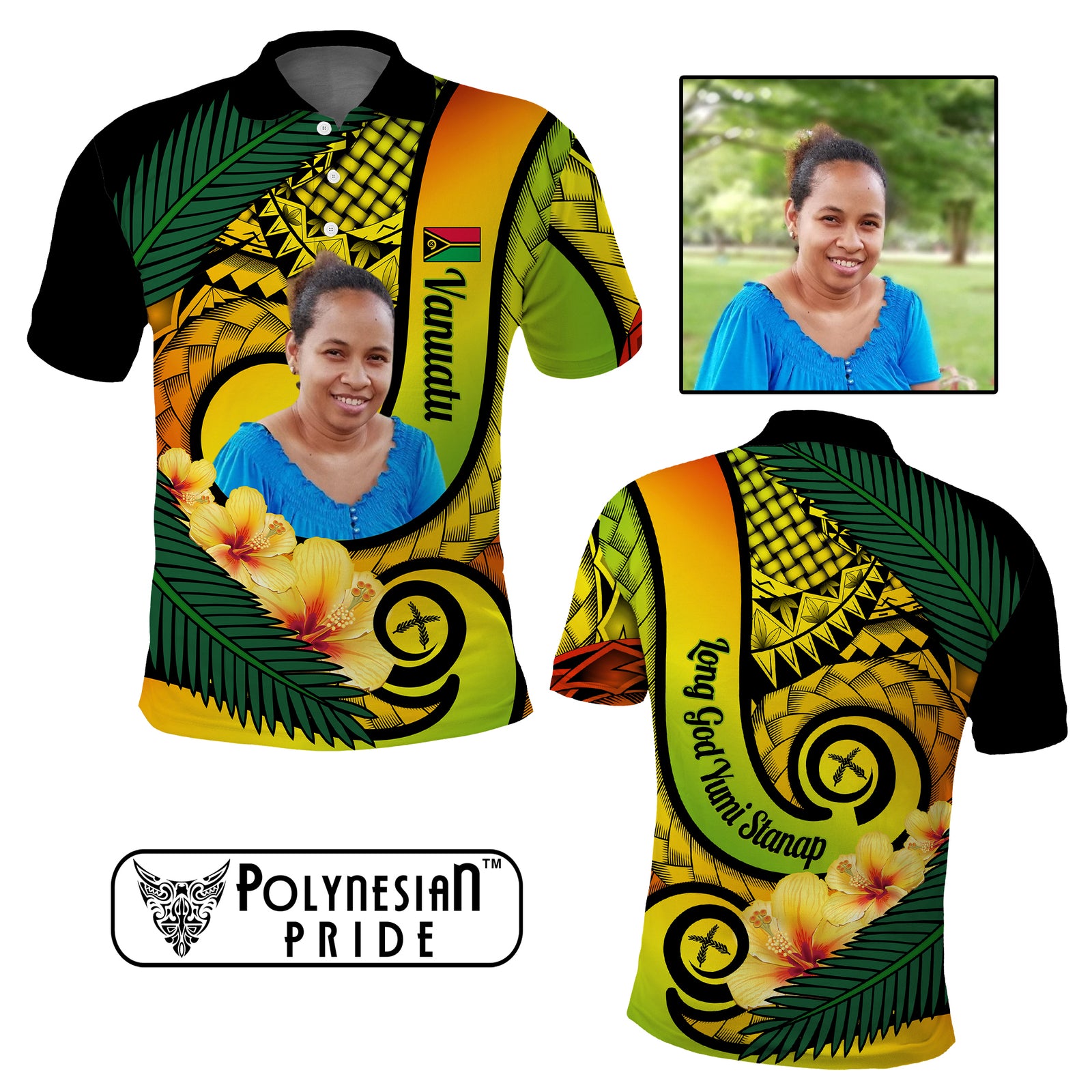 Custom Photo Vanuatu Indipendens Dei Polo Shirt Provinces Flag Long God Yumi Stanap CTM14