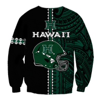 Hawaii Kakau Warrior Football Sweatshirt - LT12 - Polynesian Pride