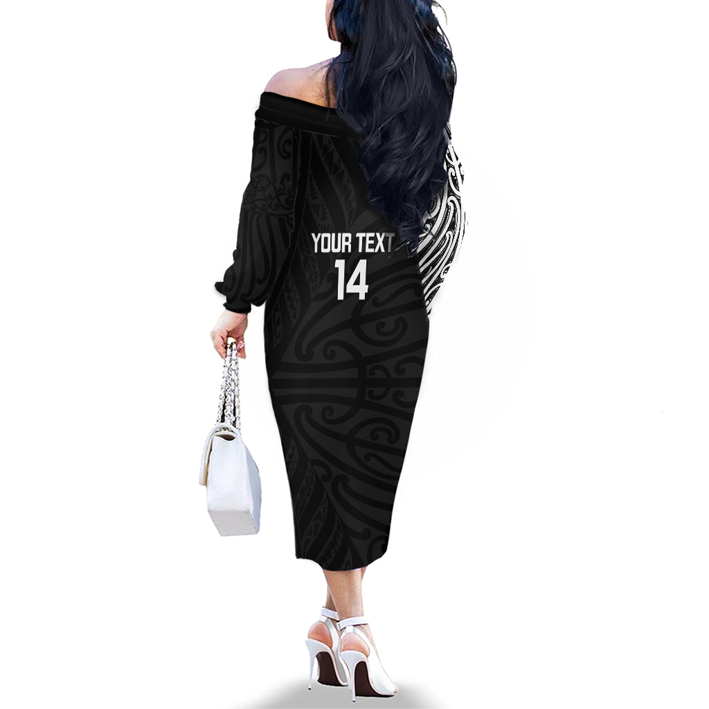 CUSTOMER REQUEST- tania.wheki - 27/06/2026 - Off The Shoulder Long Sleeve Dress - LT14 - Polynesian Pride