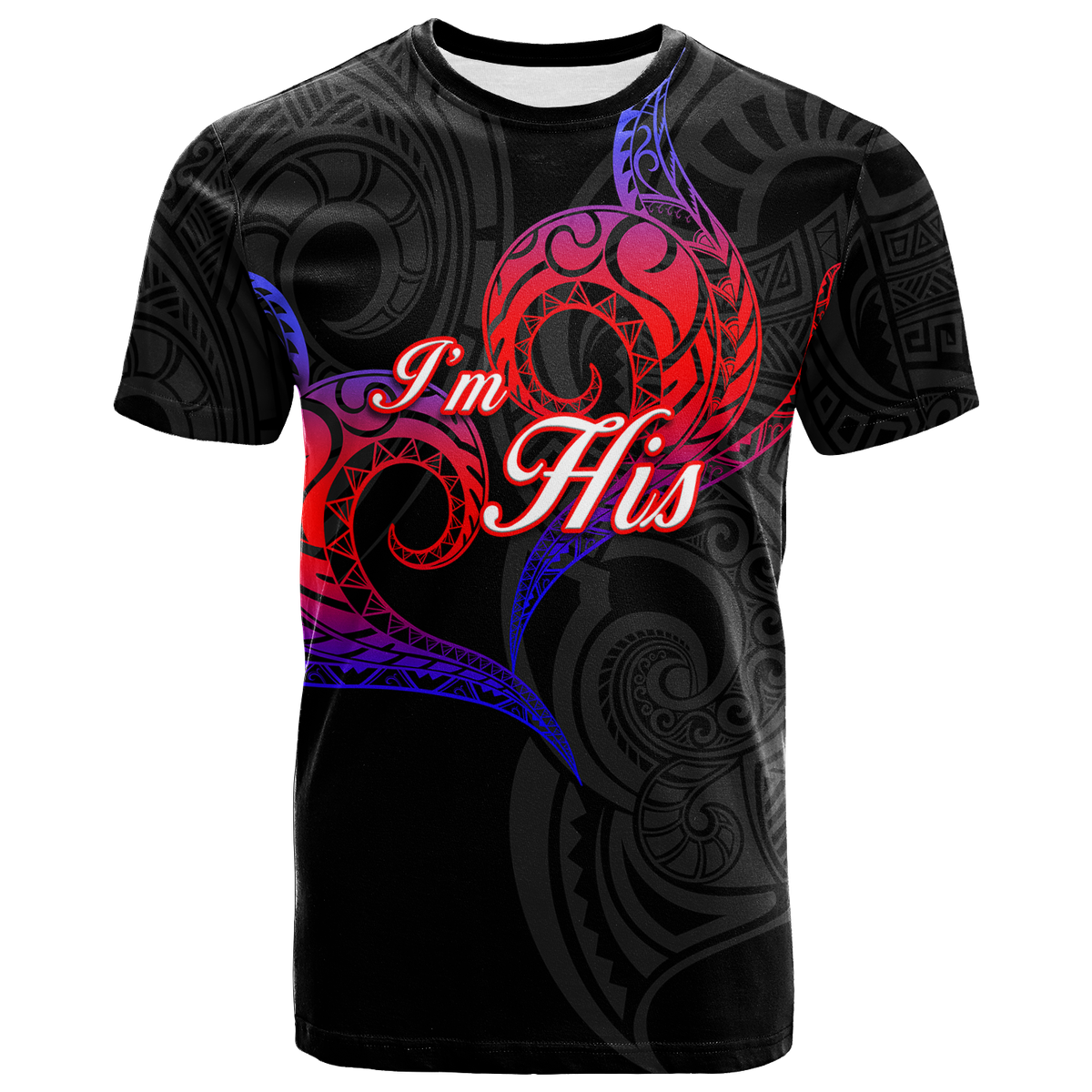 Valentine Day Guam Couple T Shirt Heart Tribal LT12 No Men - Polynesian Pride