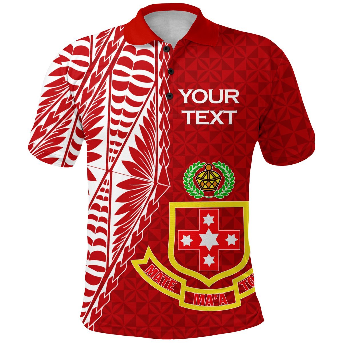 Custom Kolisi Tonga Atele Polo Shirt Tongan Tribal LT12 Red - Polynesian Pride