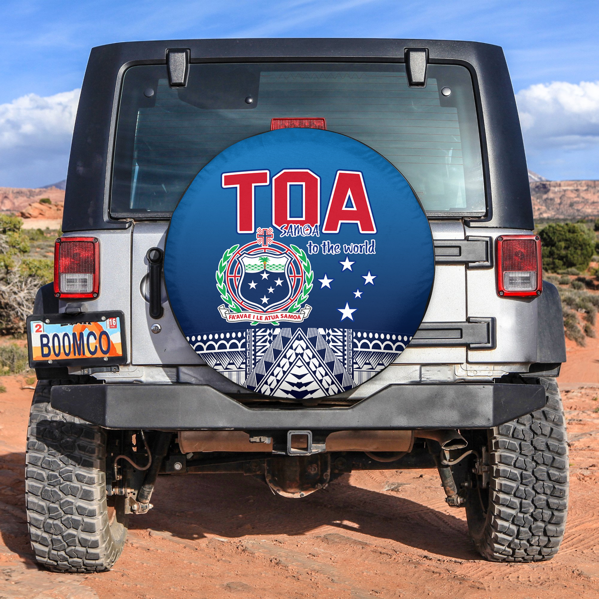 Toa Samoa Rugby Spare Tire Cover Samoan To the World LT13 No hole - Polynesian Pride