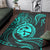 Polynesian Pride Guam With Polynesian Tribal Tattoo and Coat of Arms Area Rug Turquoise Version LT9 turquoise - Polynesian Pride