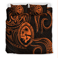 Polynesian Pride Guam With Polynesian Tribal Tattoo and Coat of Arms Bedding Set Orange Version LT9 - Polynesian Pride