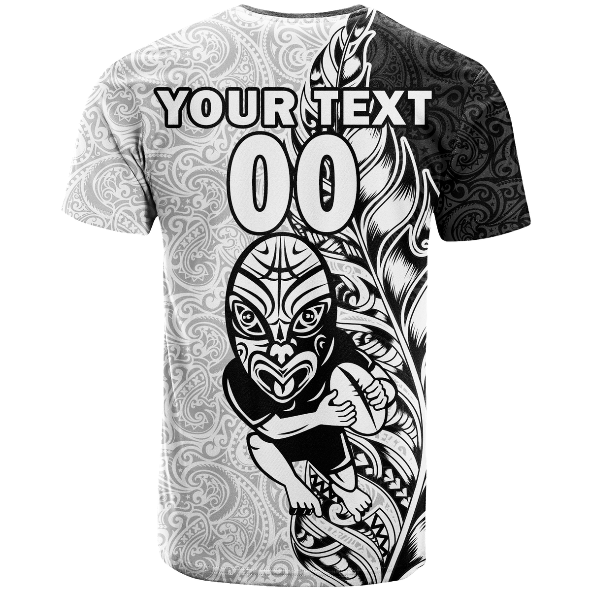 Custom New Zealand Maori All Black Rugby T Shirt LT2 WHITE - Polynesian Pride