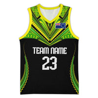 Custom Cook Islands Basketball Jersey Tatau Art Sport Style Black Color
