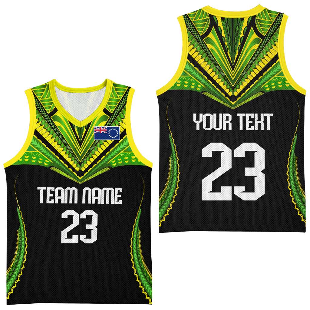 Custom Cook Islands Basketball Jersey Tatau Art Sport Style Black Color