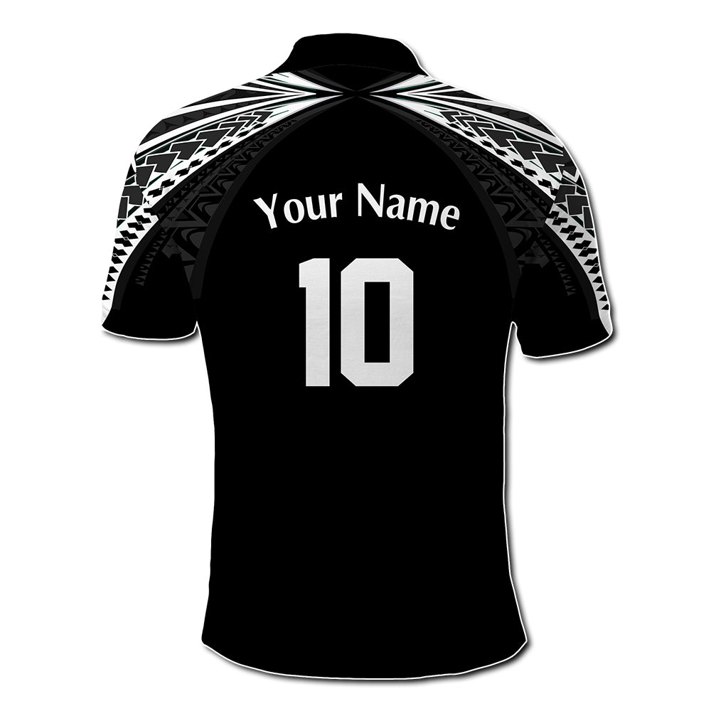Custom Photo New Zealand Rugby-Aotearoa Polo Shirt Armour Blacks Silver Ferns