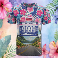 Custom Race Bib and Photo Marathon Nature and Tropical Style T Shirt