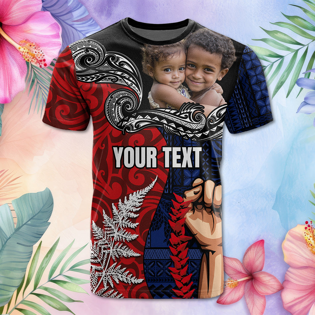 Custom Photo Aotearoa Samoa Toitu Te Tiriti T Shirt Honour the Treaty Te Tiriti Is Us