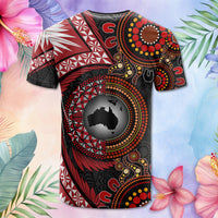 Custom Photo Tonga and Australia Together T Shirt Ngatu Art Tribal Aboriginal Tattoo Pattern