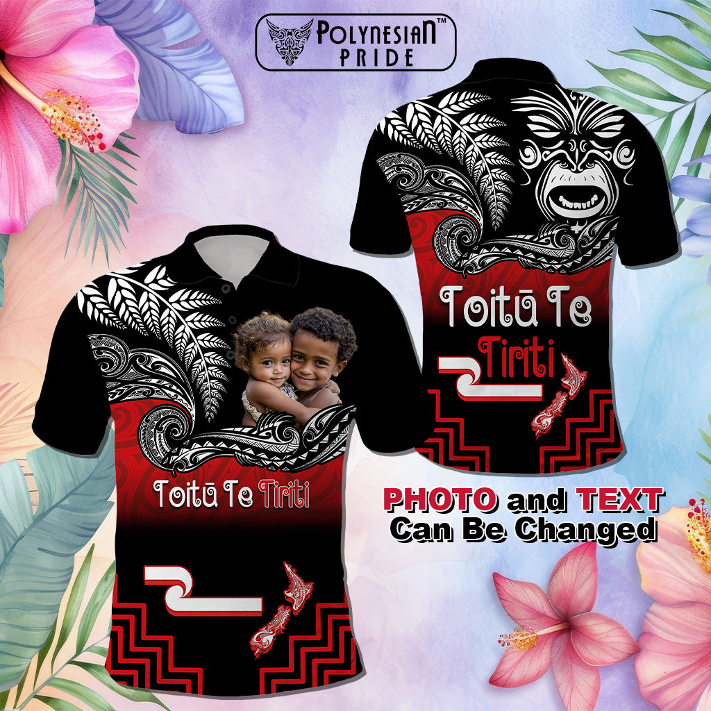 Custom Photo Aotearoa Toitu Te Tiriti Polo Shirt New Zealand Honour the Treaty - Fight Together - Polynesian Pride