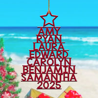 Custom Christmas Family Names Xmas Tree Ceramic Ornament