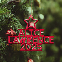 Custom Christmas Family Names Xmas Tree Ceramic Ornament