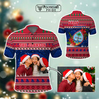 Custom Photo Guam Christmas Polo Shirt Guaman Seal Poinsettia Felis Pasgua