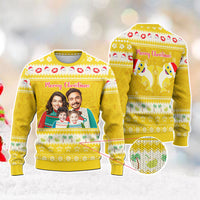 Custom Photo Polynesian Christmas Knitted Sweatshirt Funny Style