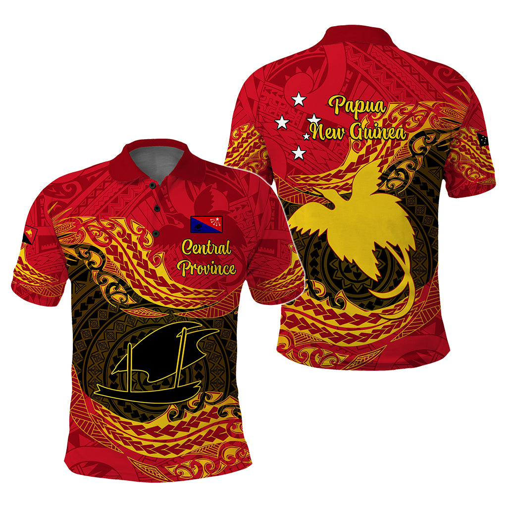 Custom Papua New Guinea Provinces Polo Shirt Symbol Flag Polynesian Pattern - Polynesian Pride