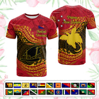 Custom Papua New Guinea Provinces T Shirt Symbol Flag Polynesian Pattern - Polynesian Pride