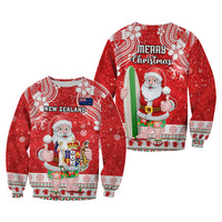 Custom Polynesian Countries Christmas Sweatshirt Santa Coat Of Arms - Polynesian Pride