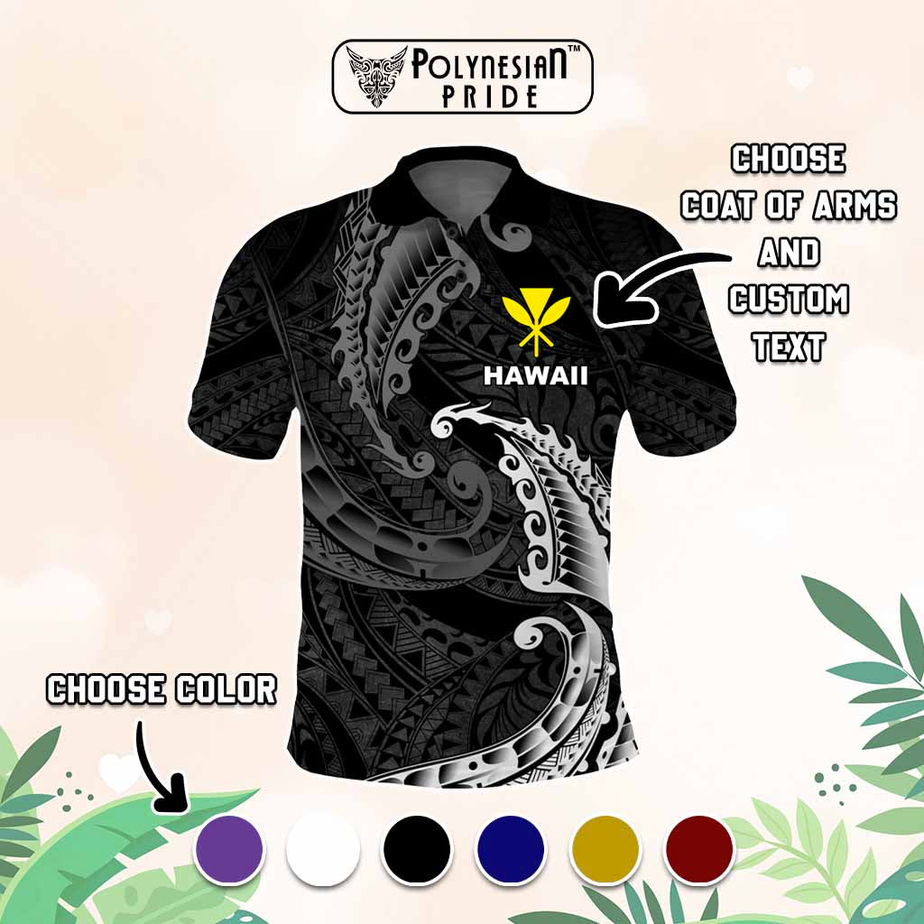 Custom AAPI Heritage Month Polo Shirt Polynesian Tribal Wave CTM05