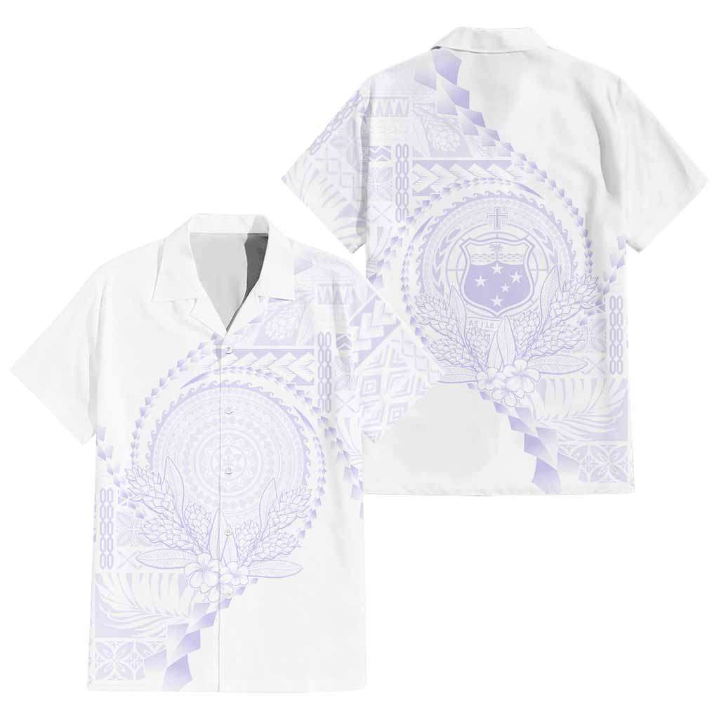 Custom Photo Samoa White Sunday Hawaiian Shirt Lotu Tamaiti Teuila With Samoan Siapo CTM05