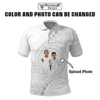 Custom Photo Samoa White Sunday Polo Shirt Lotu Tamaiti Teuila With Samoan Siapo CTM05 - Polynesian Pride