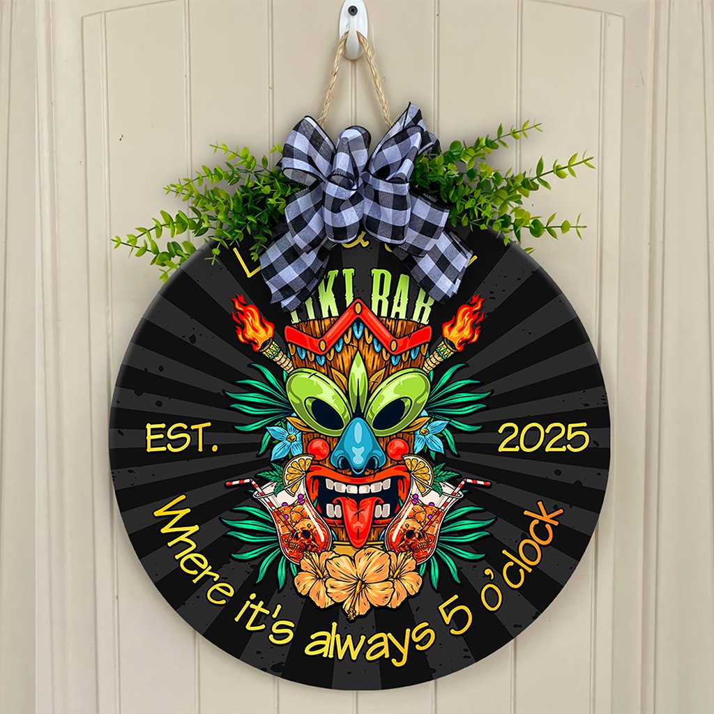 Custom Tiki Bar Hanging Door Sign